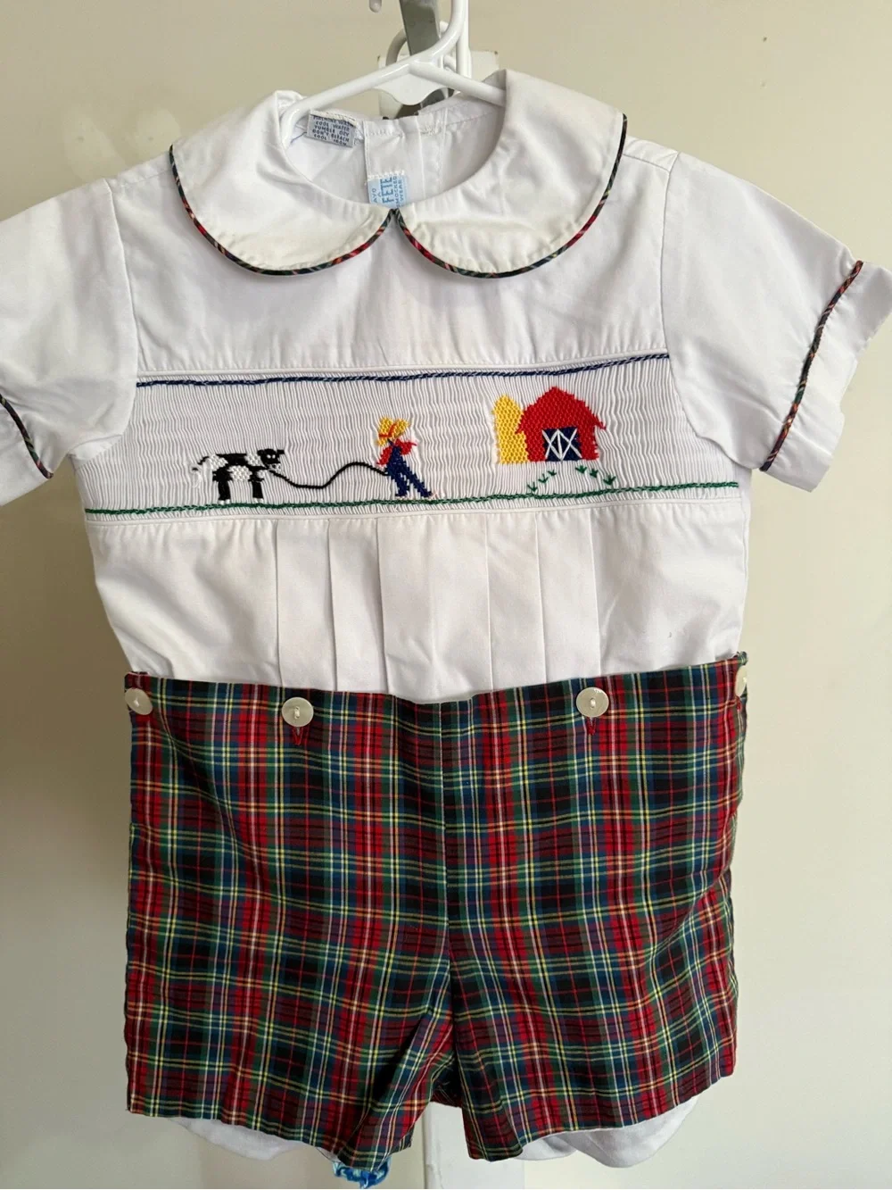 New Vive La Fete Smocked Farm Romper